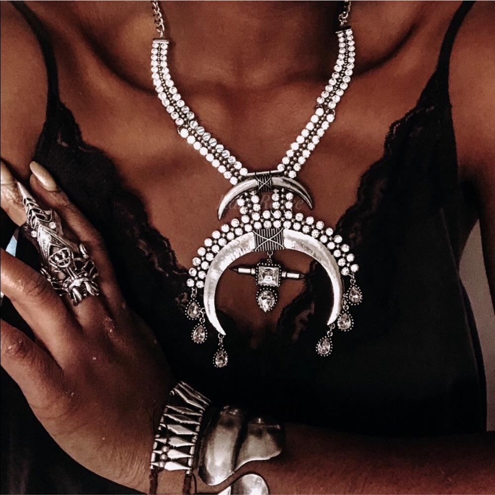 Jewelry | ๐ Moon Queen Silver Statement Necklace - Picture 2 of 2